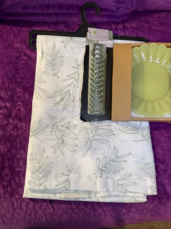 Other - Mainstays Shower Curtain, Hooks, and glass plate